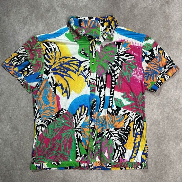 Robert Graham Men's TRES PALMS Classic Fit Short Sleeves Button Up Shirt MEDIUM - Picture 1 of 6